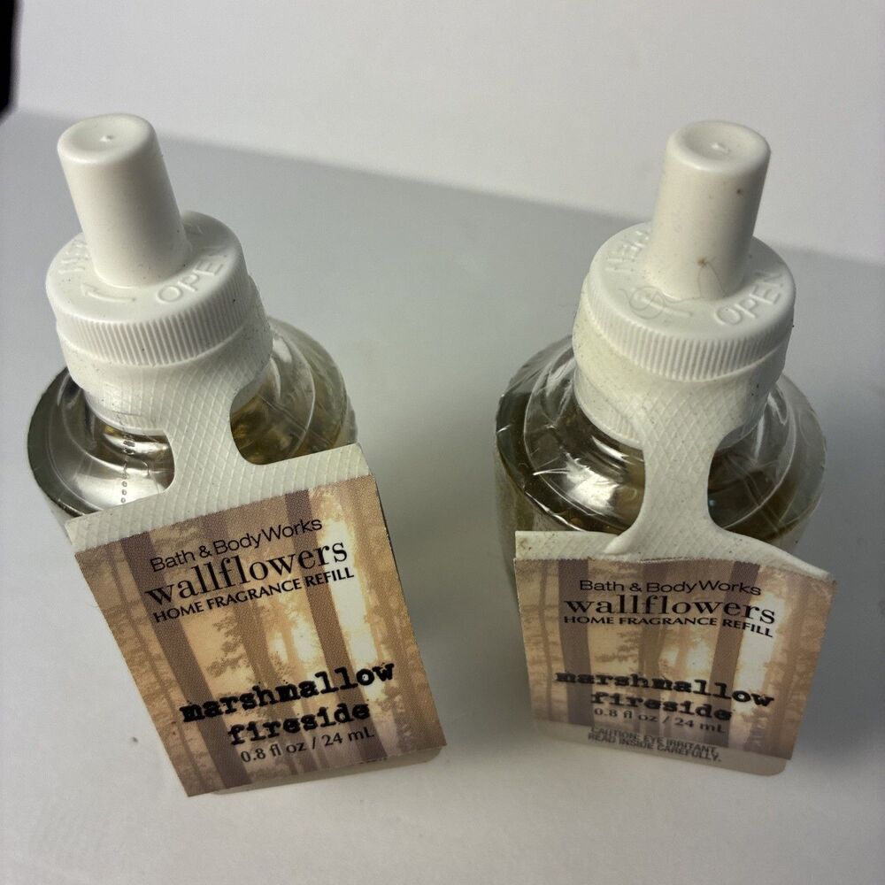 2 Bath Body Works MARSHMALLOW FIRESIDE Wallflower Home Scent Oil Refill Bulb